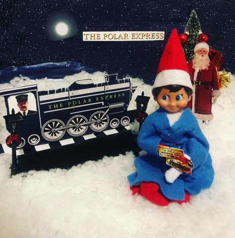 Polar Express Elf On The Shelf Ideas, Polar Express Elf On The Shelf, Elf On The Shelf Polar Express, Elf 2023, Elf 2024, Polar Express Movie, Seeing Is Believing, Movie Ideas, The Polar Express