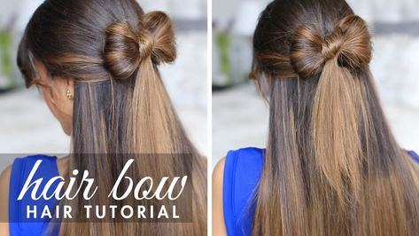 This Half Up Hair Bow is a super cute hairstyle for everyday. I'm wearing my Ombre Chestnut Luxy Hair Extensions http://www.luxyhair.com Once you create this... Girly Hairstyles, Girls Hairstyles Easy, Hair Bow Tutorial, Luxy Hair, Bow Hairstyle, Bow Tutorial, Effortless Hairstyles, Hair Blog, Holiday Hairstyles