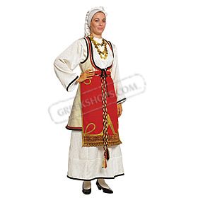 Sterea Hellas Costume for Women Style 641087 Greece Traditional Clothing, Traditional Greek Clothing, Greece Costume, Greek Traditional Dress, Greek Costume, White Costumes, Greek Clothing, Usa Outfit, Folk Costume