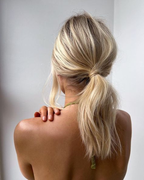 M O L L I E K I N G on Instagram: “All tied up, I feel alive #ponytail” Wedding Hair Messy Ponytail, Bridesmaids Hair For Short Hair, Short Ponytail Hairstyles Wedding, Ponytail Updo Medium Length Hair, Low Bridesmaid Ponytail, Low Pony Bridesmaid Hair Short Hair, Wedding Ponytail Medium Length, Pony Up Do, Bridesmaid Hairstyles Ponytail Short