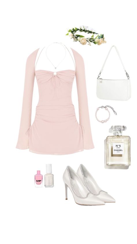 Midsummmer outfit! #summer #dress #outfit #pink #heels #channel #midsummer #flowercrown #aesthetic Outer Banks Midsummer, Midsummer Dresses, Outfit Pink, Pink Heels, Dress Outfit, Outfit Summer, Flower Crown, Summer Dress, Cut Out