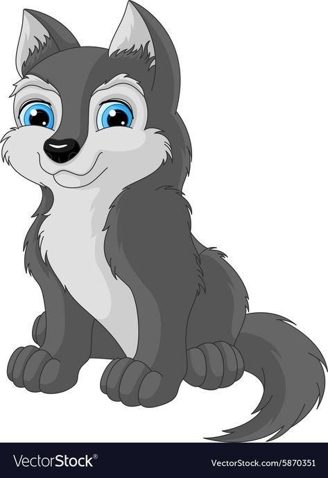 Wolf Royalty Free Vector Image - VectorStock Wolf Drawing Easy, Wolf Sitting, Drawing Wolf, Wolf Cartoon, Wolf Drawings, Wolf Clipart, Cute Wolf Drawings, Wolf Designs, Cartoon Wolf