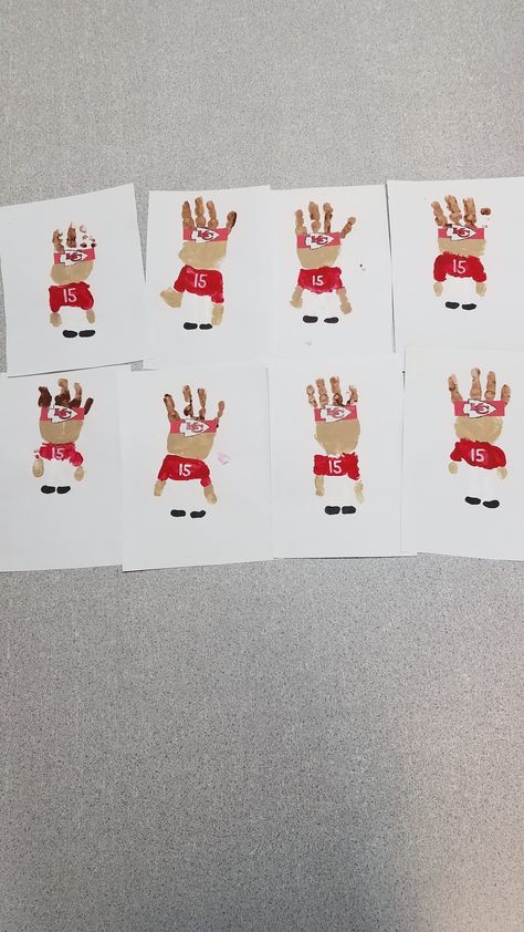 Chiefs Crafts For Toddlers, Superbowl Art Projects For Kids, Kc Chiefs Crafts For Kids, Kc Chiefs Crafts For Preschool, Chiefs Football Crafts For Kids, Football Toddler Crafts, Kansas City Chiefs Crafts For Kids, Chiefs Crafts For Kids, Football Crafts For Kids