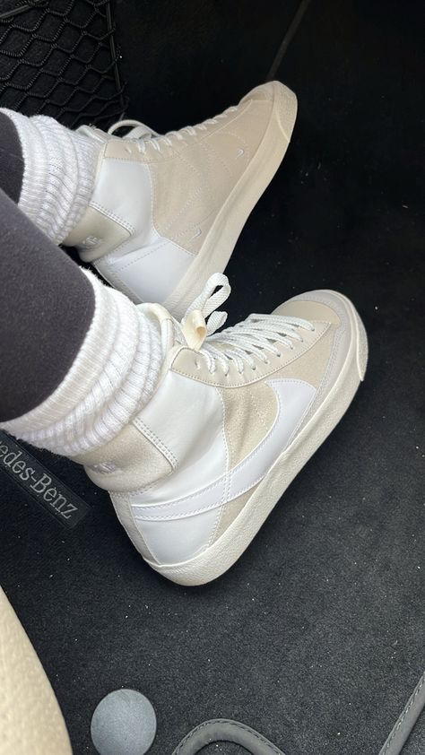 Neutral nike blazers #nike #neutral Nike Trailblazer, Blazers Nike, Nike Blazers, Nike Blazer, Leggings, Blazer, Nike, Quick Saves