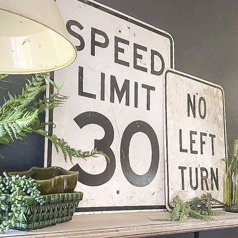 Old Road Signs, Road Signs In Bedroom, Road Sign Wall Decor, Road Sign Room Decor, Road Signs Aesthetic Room Decor, Road Signs Bedroom, Road Sign Decor, Road Signs Aesthetic Room, Road Signs Aesthetic