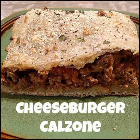 Easy Homemade Cheeseburger Calzone Recipe - From Val's Kitchen Cheeseburger Calzone, Refrigerator Cleaning, Pizza Dough Recipes, Beef Pizza, Homemade Cheeseburgers, Savory Baking, Refrigerated Pizza Dough, Calzone Recipe, Dough Recipes