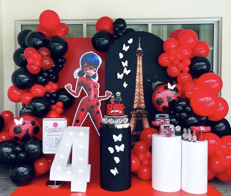 Miraculous Ladybug Balloon Decor, Miraculous Ladybug Birthday Theme, Miraculous Ladybug Party Games, Ladybug Miraculous Birthday Party, Miraculous Ladybug Party Decorations, Miraculous Ladybug Birthday Party Ideas, Miraculous Ladybug Birthday Party, Miraculous Ladybug Birthday, Ladybug Birthday Theme