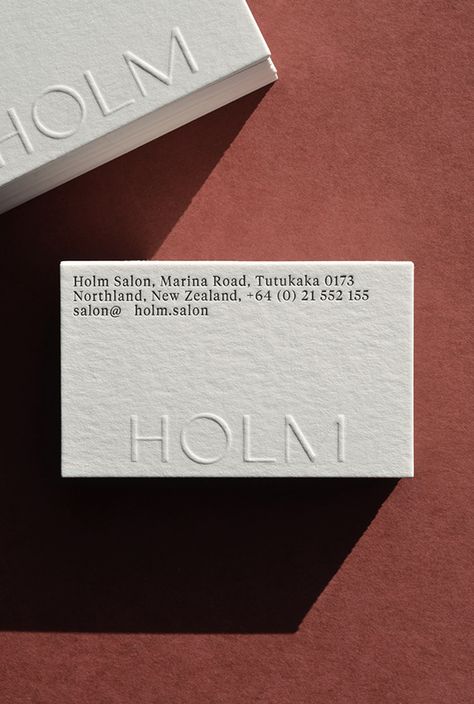 HOLM on Behance Letterpress Business Card Design, Natural Blinds, Business Cards Photography, Letterpress Business Cards, Self Branding, Luxury Business Cards, Minimalist Business Cards, Letterpress Cards, Letterpress Printing