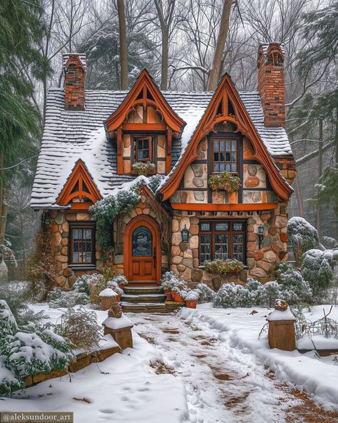 Smurf House, Abandoned Farmhouse, Fairytale Houses, Unusual House, Log Cabin Ideas, Fairytale House, Cozy Cottages, Storybook Homes, Forest Cottage