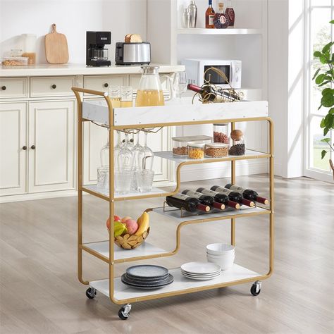 Gold bar cart styling