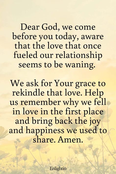 Guide us through wise choices and opportunities to pay off what we owe. Let us experience the freedom that comes from living debt-free. Amen.


Prayer for Job Security
Heavenly Father, job insecurity brings stress and worry into our home. We pray for stable employment that can sustain our family’s needs. Give us the skills, opportunities, and guidance to excel in our careers. Bless our workplaces so that they may be secure and fulfilling. Amen.

Prayer for Prosperity and Abundance
Almighty ... Prayers For Marriage Restoration, Prayer For My Relationship, Prayers For Marriage, Prayer For Marriage Restoration, Prayer For Prosperity, Prayers For Patience, Prayer For Wisdom, Marriage Prayers, Ephesians 4 2