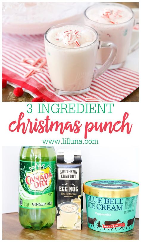 Peppermint Punch, Holiday Punch Recipe, Festive Holiday Drinks, Peppermint Ice Cream, Christmas Punch Recipes, Holiday Punch, Drink Recipes Nonalcoholic, Christmas Punch, Peppermint Christmas