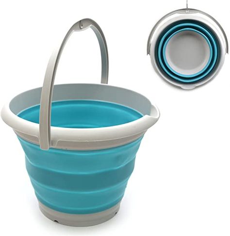 Amazon.com: SAMMART 10L (2.6 Gallon) Collapsible Plastic Bucket - Foldable Round Tub - Portable Fishing Water Pail - Space Saving Outdoor Waterpot, size 33cm dia (1, Bright Blue): Health & Personal Care Round Tub, Water Pail, Collapsible Bucket, Plastic Buckets, Cleaning Closet, Household Cleaning Supplies, Open When, Blue Kitchens, Fishing Equipment