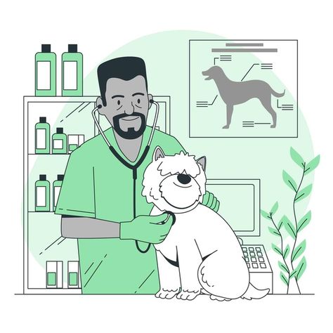 Veterinary concept illustration | Free Vector #Freepik #freevector Create A Story, Book Projects, Story Inspiration, Cartoon Illustration, Veterinarian, Cartoon Kids, Cool Suits, Book Activities, Graphic Resources