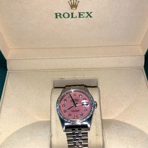 Rolex Datejust Pink dial 36 MM Rolex Pink Dial, Rolex Pink, Rolex Diamond, Rolex Submariner, Rolex Datejust, Rolex, Diamonds, Stainless Steel, Pink