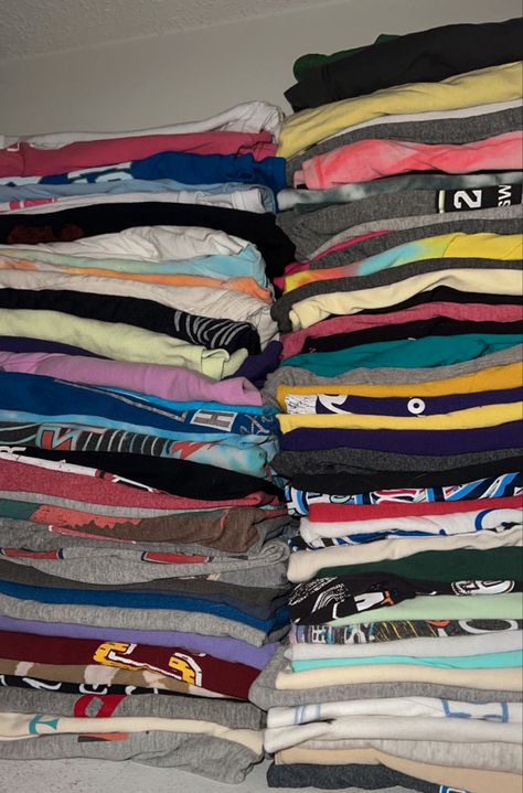 Clothing Bundle Aesthetic, Piles Of Clothes Aesthetic, Clothes Pile Aesthetic, Lots Of Clothes, Lots Of Clothes Closet Aesthetic, Pile Of Clothes Aesthetic, Pile Of Clothes, Aesthetic Thrifting Pictures, Pile Of Clothes Aesthetic Messy