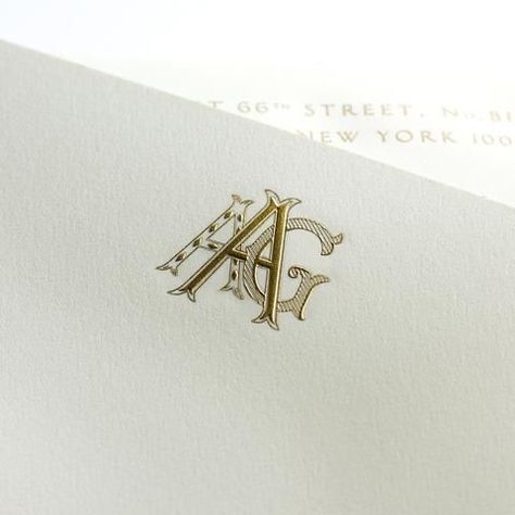 Monogram 3 Letters, Ae Monogram, L Typography, Bespoke Stationery, L Monogram, Custom Stationary, Monogrammed Stationery, Wedding Crest, Gold Monogram