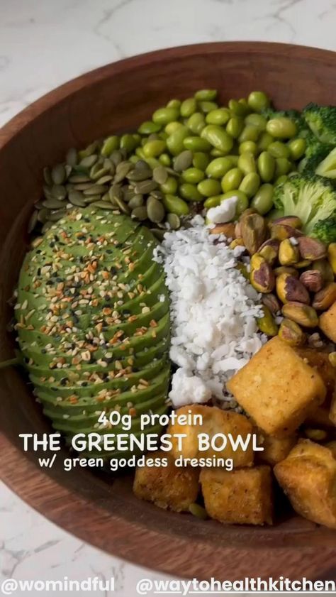 Dive into a vibrant world of flavors with The Ultimate Green Bowl, a perfect harmony of fresh, nutrient-packed ingredients that veggie lovers will adore. This delightful dish combines a medley of greens, from crisp spinach to creamy avocado, all tossed in a zesty dressing that elevates every bite. Whether you're looking for a wholesome lunch or a satisfying dinner, this green bowl promises to nourish your body and soul. Embrace the joy of eating clean and green with this irresistible recipe that celebrates the beauty of plant-based cuisine. Nourishing Dinner, Green Meals, Green Goddess Dressing, Green Eating, Hearty Salads, Healthy Bowls, Veggie Bowl, Green Bowl, Quick Weeknight Dinners