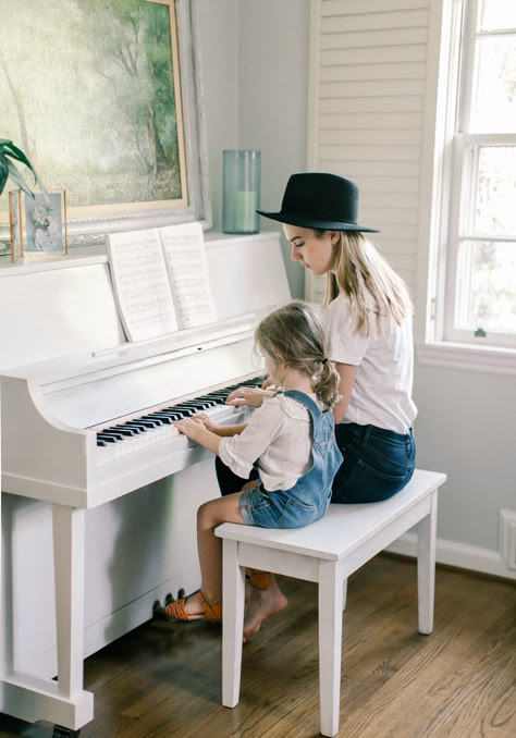 Mom And Daughter Playing Piano, Piano Styling, Piano Pedals, Dream Future Life, Piano Photography, My Dream Future, Painted Pianos, Music Corner, Piano Practice