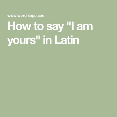 How to say "I am yours" in Latin Nouns Verbs Adjectives Adverbs, I Am Yours, Find Name, Nouns Verbs Adjectives, As Above So Below, Nouns And Verbs, Synonyms And Antonyms, Words With Friends, Word Form