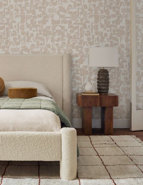 StyleRow Marketplace - Product: Organic Shapes Wallpaper by Lulu and Georgia - StyleRow Shapes Wallpaper, Traditional Family Room, Sarah Sherman, Sarah Sherman Samuel, Neutral Wallpaper, Wallpaper For Sale, Lulu And Georgia, Wallpaper Pattern, Big Girl Rooms