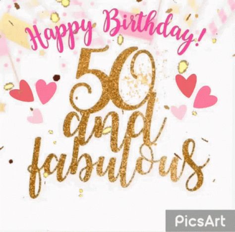 Happy Birthday 50And Fabulous GIF - HappyBirthday 50AndFabulous Hearts - Discover & Share GIFs Happy 50th Birthday Funny, Happy 50 Birthday Funny, Birthday Gif Funny, Happy Birthday Sparkle, Happy 50th Birthday Wishes, Gif Happy Birthday, 50th Birthday Greetings, Happy Birthday Gif, 50th Birthday Wishes