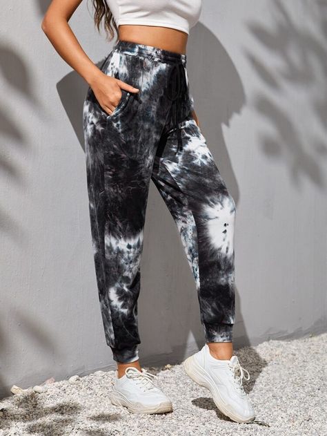 Tie Dye Pants Outfit, Shibori Design, Shibori Designs, Women Sweatpants, Tie Dye Sweatpants, Pocket Sweatpants, Tie Dye Pants, Printed Jogger Pants, Women Bottoms