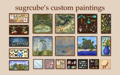 Minecraft Pack, Minecraft Painting, Painting Minecraft, Minecraft Texture Pack, Minecraft Addons, Minecraft Modpacks, Mushroom Painting, Aesthetic Paintings, Rumah Minecraft Sederhana