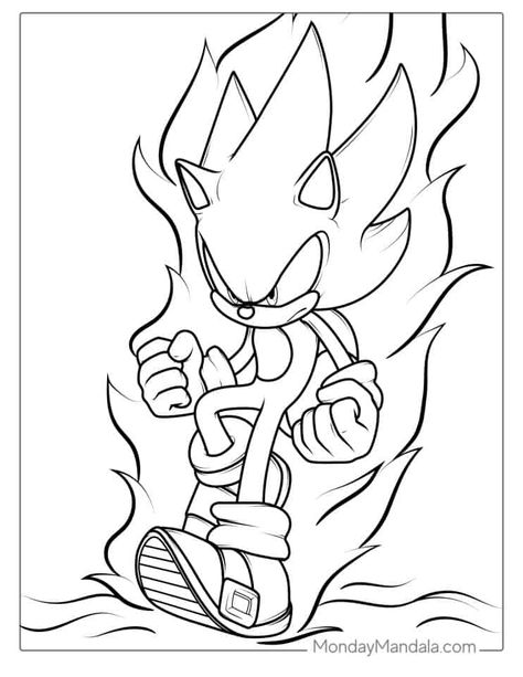 Super Sonic Coloring Page Super Sonic Coloring Pages, Sonic The Hedgehog Coloring Pages, Sonic The Hedgehog Coloring, Sonic Coloring Pages, Sonic Coloring, Boy Coloring, Super Sonic, Coloring Pages For Boys, Cartoon Fan