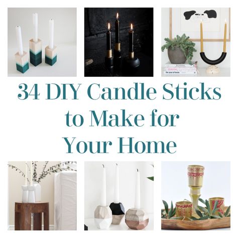 Hello, DIYers! Tapered Candles are a great addition to your dining room table, side table, bathroom, and more! The candle stick holder you use can be a fantastic addition to the surrounding decor as well! You can either make your own from scratch or upgrade plain, boring candlestick holders into something to match a theme! […] The post 34 DIY Candle Sticks to Make for Your Home appeared first on DIY Projects by Big DIY Ideas. Candle Stick Holders Diy, Candlestick Holders Diy, Diy Candlestick Holders, Diy Candlesticks, Diy Taper Candle Holders, Plaster Candle Holder, Concrete Candle Holders Diy, Diy Candle Stick Holder, Moroccan Candle Holder