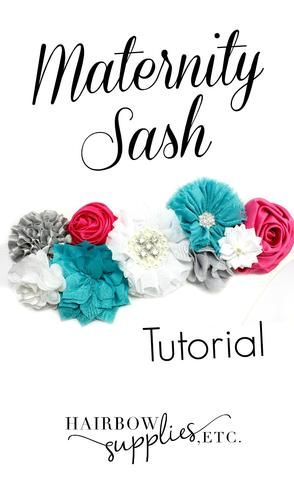 DIY Maternity Sash Tutorial for learning how to make a maternity sash!  Adorable for a maternity photo shoot or baby shower! Maternity Sash Diy, Maternity Belly Sash, Shower Flowers, Diy Corsage, Baby Shower Sash, Boy Baby Shower Ideas, Twisted Turban Headband, Baby Shower Corsage, Maternity Sash