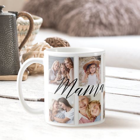 Mugs With Pictures, Mothers Day Mugs, Collage Grid, Dining Essentials, Unique Glasses, Minimal Photo, Mother's Day Mugs, Birthday Diy, Unique Kitchen