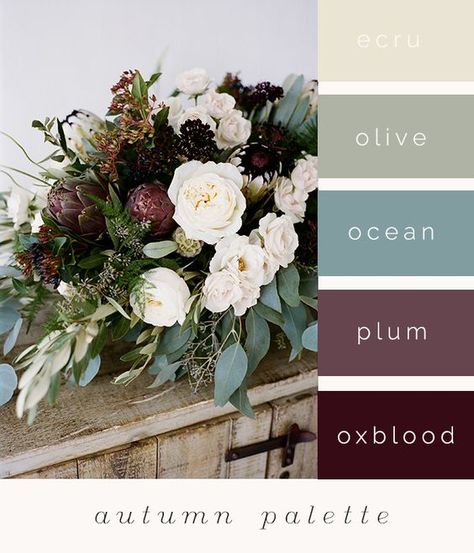 The Unconventional Bride Guide: Finding Inspiration For Your Wedding Colours Rustic Wedding Decorations, Decor Studio, Dresser Mirror, Bedroom Dresser, Wedding Palette, Fall Color Palette, Fall Wedding Colors, Wedding Color Palette, Deco Floral