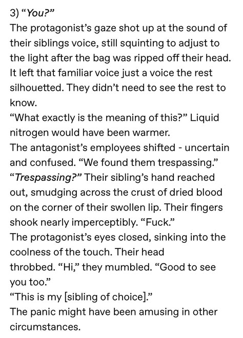 Sibling Writing Prompts Funny, Writing Sibling Relationships, How To Write Siblings, Sibling Dynamics Writing, Sibling Prompts Writing, Writing Prompts Siblings, Only One Bed Prompt, Sibling Scenarios, Sibling Tropes