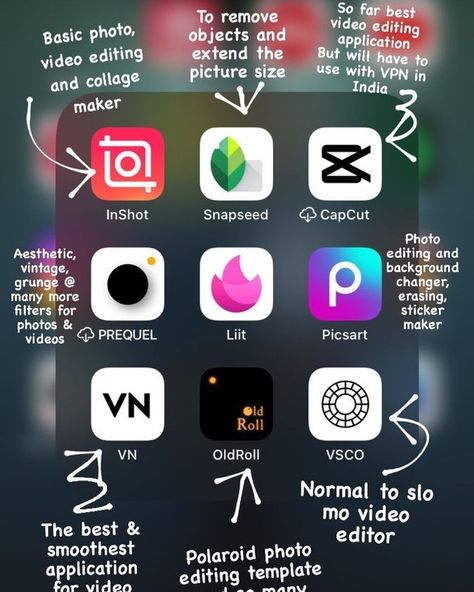 Some apps that help in editing .. #homedecor #smallbusiness #reelitfeelit #réel #inspo #ınstagood #inspiration Best Editing Apps Aesthetic, App Edit Video, Apps For Phone, Best Apps For Editing, Apps Like Instagram, Free Editing Apps, Edit Apps, Edit App, Best Editing App