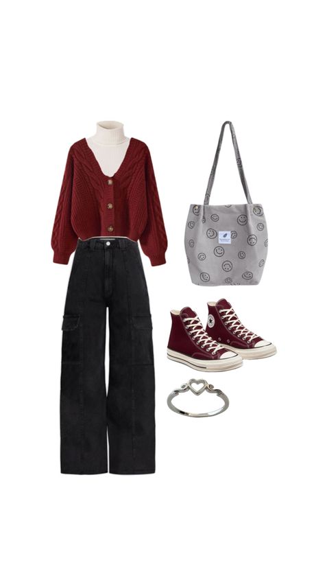 Maroon Converse Outfit, Blue Converse Outfit, Platform Converse Outfits, Trendy Converse, Flannel Outfits Aesthetic, Maroon Converse, Maroon Outfit, Adidas Samba Outfit, Samba Outfit