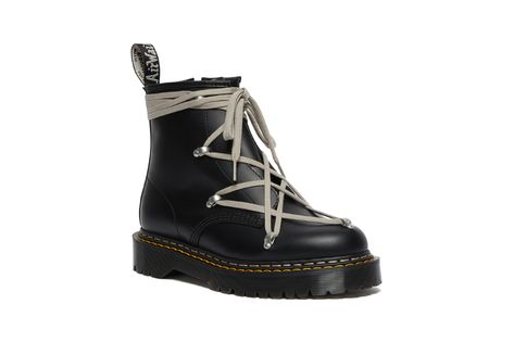 Rick Owens x Dr. Martens 1460 Bex Platform Boot | HYPEBEAST Rick Owens Outfit, Doc Martens Outfits, Rick Owens Shoes, Taupe Heels, Dr Martens Womens, Air Max 720, A$ap Rocky, Leather Boot, Dream Shoes