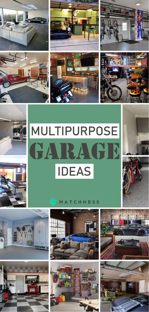 Get 15 Multipurpose Garage Ideas Here! - Matchness.com Garage Conversion Ideas Living Areas, Small Garage Conversion Ideas, Garage Party Room, Multipurpose Garage, Garage Conversion Ideas, Garage Playroom, Garage Transformation, Garage Game Rooms, Garage Mudroom