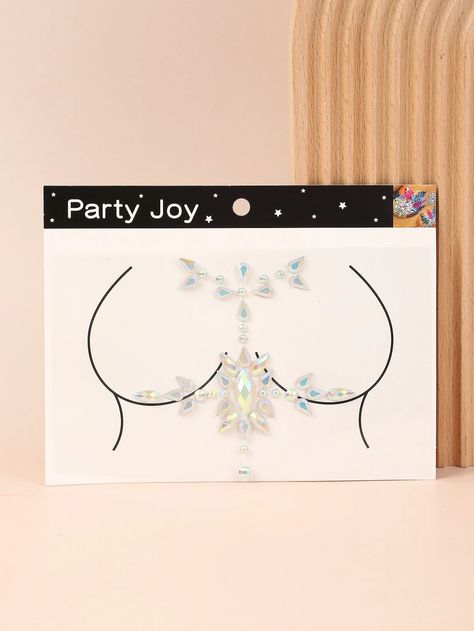 1sheet Rhinestone Chest Tattoo Sticker | SHEIN EUQS Facial Gems, Crystal Stickers, Body Glitter, Tattoo Sticker, Chest Tattoo, Tattoo Stickers, Facial, Gems, Glitter