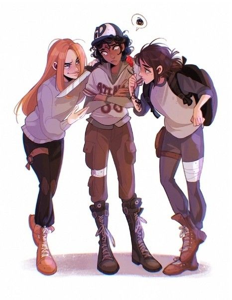 Friends Walking Together Drawing, Friends Walking Reference, Twd Oc Art, Apocalypse Oc Art, Twdg Oc, Apocalypse Character Design, Child Character Design, Apocalypse Oc, Clementine Art