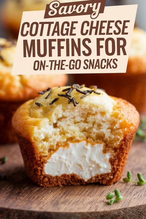 Savory cottage cheese muffins topped with herbs, ideal for on-the-go snacks. Egg Muffins With Cottage Cheese, Cottage Cheese Muffins Healthy, Loaded Muffins, Muffins With Cottage Cheese, Protein Egg Muffins, Breakfast Recipes Meal Prep, Grab And Go Breakfast Ideas, Healthy Grab And Go Breakfast, Savory Cottage Cheese