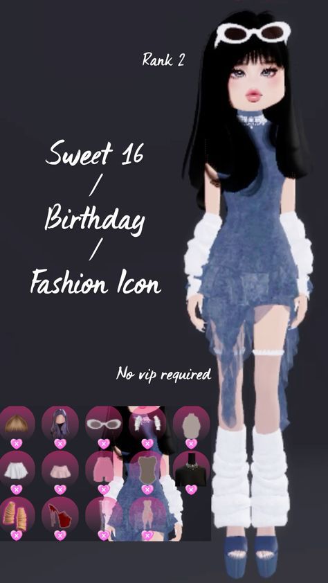 Dti Outfit Ideas Theme Birthday, Dress To Impress Sweet 16 Theme, Dti Theme Sweet 16, Birthday Dti Outfit Ideas, Decor Dti Outfit, Sweet 16 Dti Outfit, Dti Theme Birthday, Sweet 16 Outfits Dress To Impress, Dress To Impress Theme Birthday