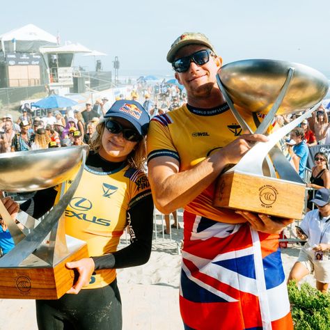 Caity Simmers and John John Florence Win 2024 World Titles at Lexus WSL Finals Wsl Surf, Surfing Competition, John Florence, John John Florence, San Clemente California, World Surf League, Hawaii Surf, John John, Local Hero