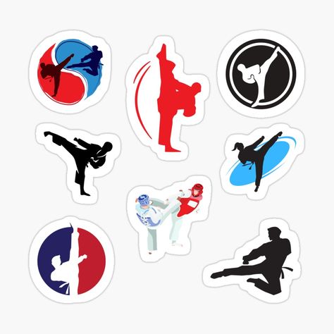 Taekwondo Sticker, Taekwondo Design, Taekwondo Training, Sticker Packs, Aesthetic Stickers, Taekwondo, Karate, Magnets, I Love