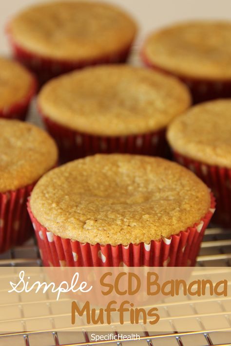 Simple Banana Muffins (SCD) - SpecificHealth Simple Banana Muffins, Raw Granola, Specific Carbohydrate Diet Recipes, Crohns Recipes, Banana Muffins Easy, Banana Diet, Grain Free Breakfast, Bad Carbohydrates, Scd Diet