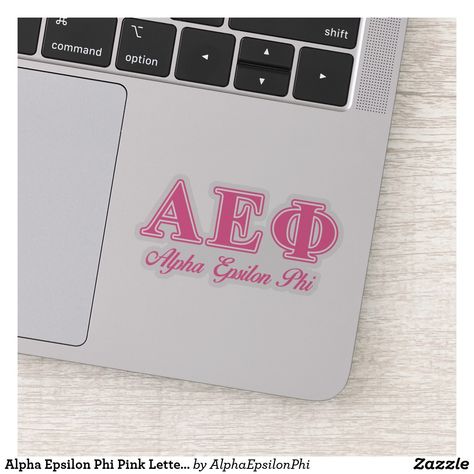 Sorority Ideas, Alpha Epsilon Phi, Pink Letters, Pink Letter, Letter Stickers, Greek Letters, Sticker Laptop, Big Little, Shape Of You