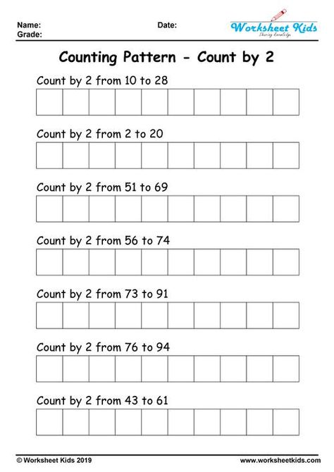 Free Printable Skip Counting Worksheets 1-10 | Grade K-3 Math Practice Count By 5, Addition Worksheets First Grade, Suffix Activities, Skip Counting By 5's, Times Tables Worksheets, Skip Counting Worksheets, Counting In 2s, Skip Counting By 2, Counting By 2