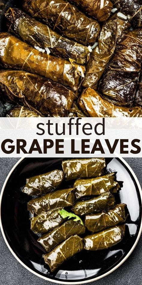 Stuffed Grape Leaves Recipe, Grape Leaves Recipe, Meze Platter, Stuffed Grape Leaves, Vegan Rice, Middle Eastern Dishes, Grape Leaf, Mediterranean Dishes, Middle Eastern Recipes