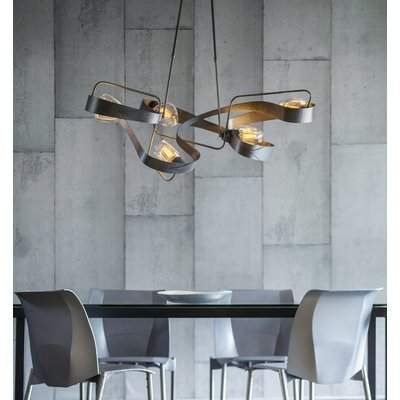 Hubbardton Forge Graffiti 5-Light Novelty Chandelier Hubbardton Forge Nordic Chandelier, Kitchen Ikea, Hubbardton Forge, Geometric Chandelier, Multi Light Pendant, 5 Light Chandelier, Visual Display, Linear Chandelier, Forged Steel