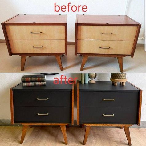 Mid Century Makeover Furniture, Renovation Furniture Before After, Updated Furniture Ideas, Upcycling Furniture Before And After, Easy Diy Furniture Makeover, Trending Furniture Styles 2023, Furniture Flipping Inspiration, Diy Retro Furniture, Furniture Upcycle Before And After